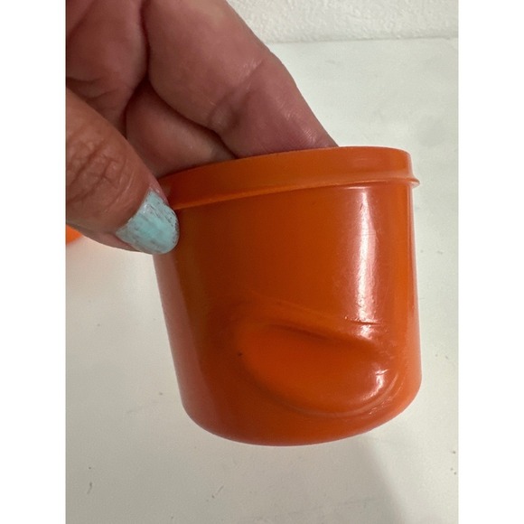 Vintage Tupperware Measuring Cups Set 6 Piece Orange Retro - Picture 6 of 7
